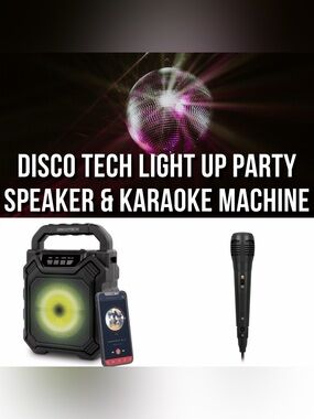 Disco Tech Light Up Party Speaker & Karaoke Machine - New in Box
